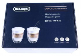 Cups - Dlsc301 5513284441 The Cappuccino Collection 270ml Set Of 6 Double Wall Glasses [Delonghi]