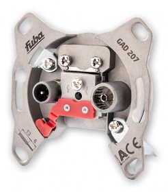 Fuba Pass Outlet - Gad 207 Gad 207 Aerial Outlet Socket, 2-way, 7,5db, 5-1006mhz