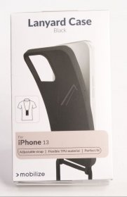 Mobilize Leather Bag Gsm - 28199 Mobilize Lanyard Gelly Lanyard Case For Apple Iphone 13 Black