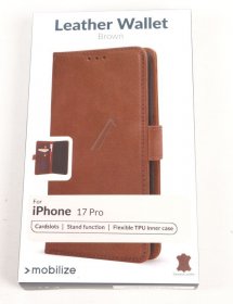 Mobilize Leather Bag Gsm - 80978 Mobilize Leather Wallet Apple Iphone 17 Pro Brown