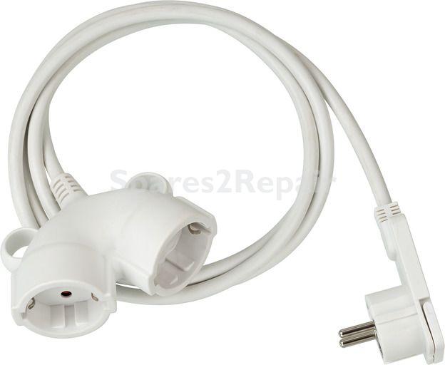 Brennenstuhl Power Supply Cable - 1161820223 Quality Plastic Extension Cable 3m H05vv-f 3g1,5 White With Double Socket + Flat Plug
