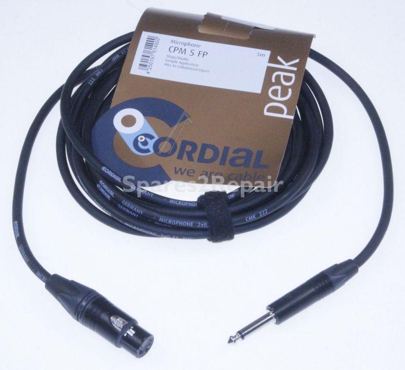 Cordial Neutrik Jack Plug/xlr-socket - Cpm 5 Fp Xlr Coupling- Ks 6,3mm Mono, + Neutrik Plug, 5m