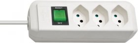 Brennenstuhl Three-way Plug Adaptor - Eco-line Steckdosenleiste Mit Schalter 3-fach Weiss 2m *ch*