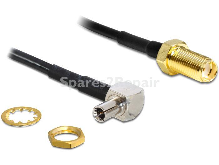 Delock Sma-cable - Antenna Cable Sma Jack Bulkhead > Ts-9 90° Plug 170 Mm
