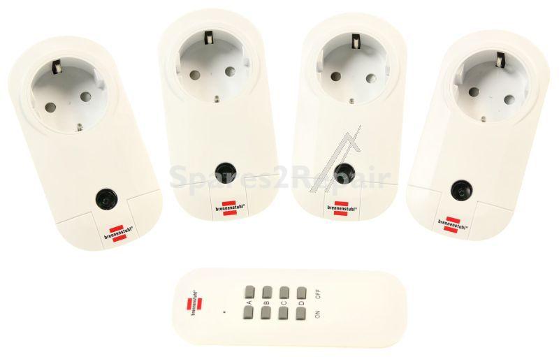 Brennenstuhl Rc Radio Power Outlet - Rcce14001 Comfort Funkschalt-set 4x Ip20