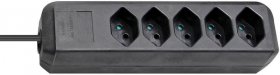 Brennenstuhl Five-way Trailing Socket - Eco-line Steckdosenleiste 5-fach Schwarz 2m *ch*