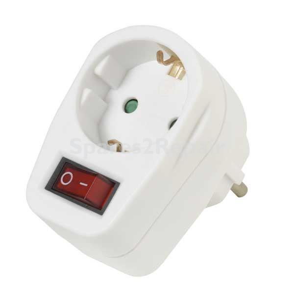 VIVANCO Splitter With Switch 1way AS 1W SCHUKO ADAPTER WITH SWITCH, WHITE 22396