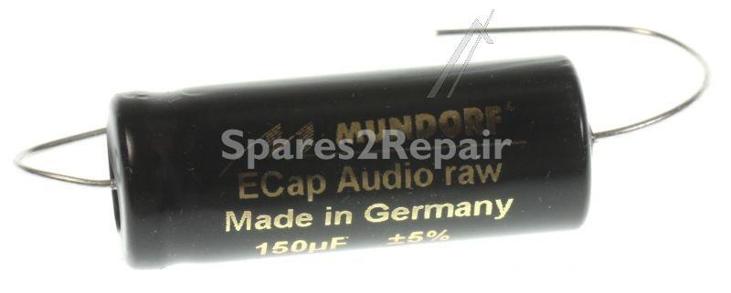 Mundorf 63v Axial Electrolytic 85 Degr - 150uf-63v Audio Elcap Axial 85° 14x37mm Bipolar Raw