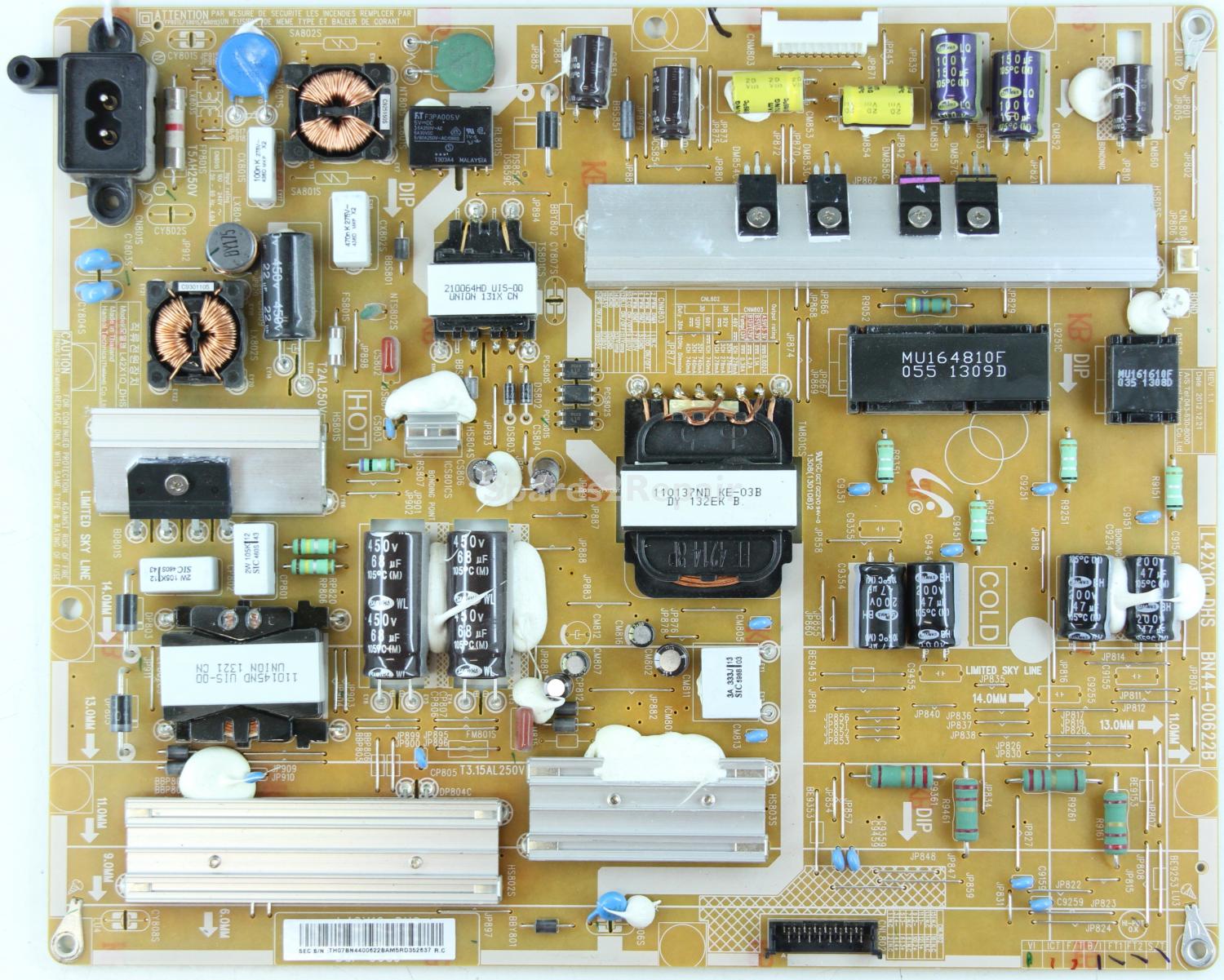 Samsung UE40F6500SB - PSU - BN44-00622B - REV: 1.1 - L42X1Q_DHS