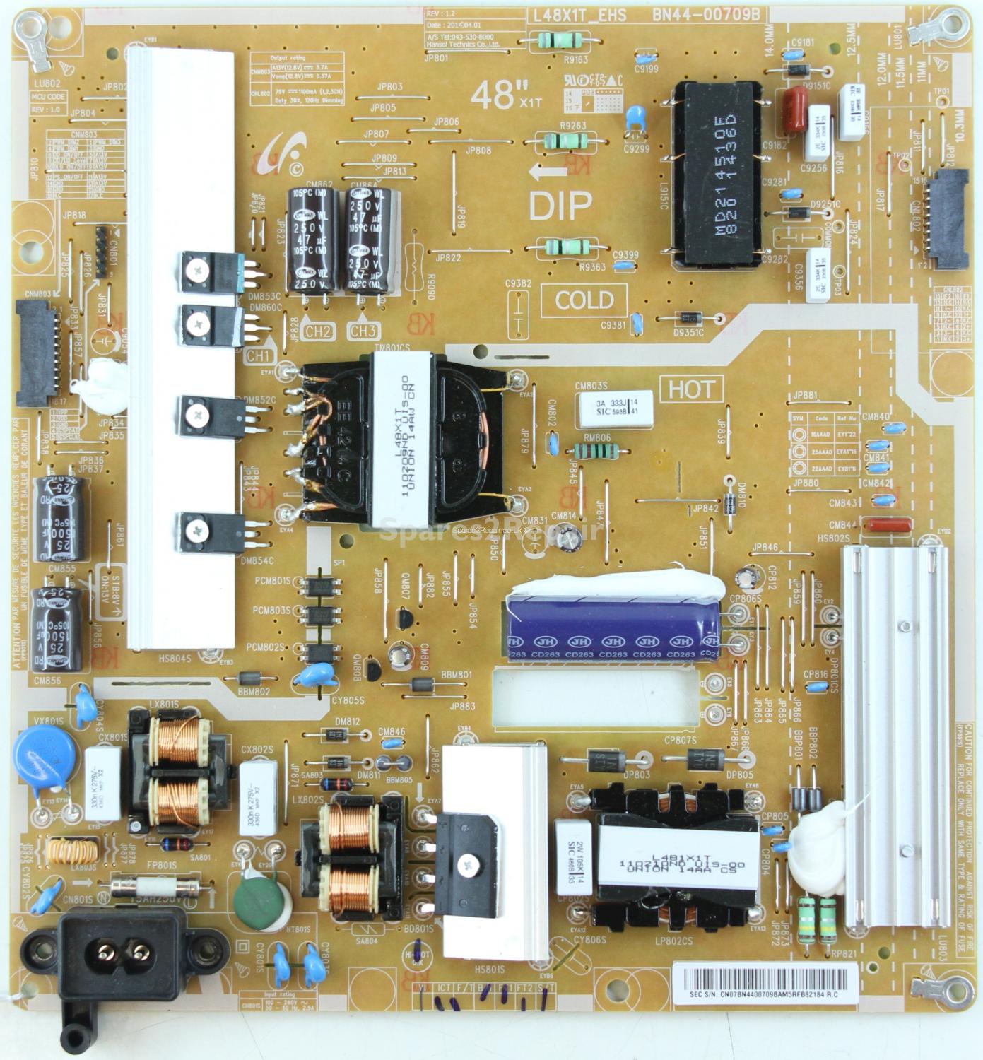 Samsung UE40H6200AW - PSU - BN44-00709B - REV:1.2 - L48X1T_EHS