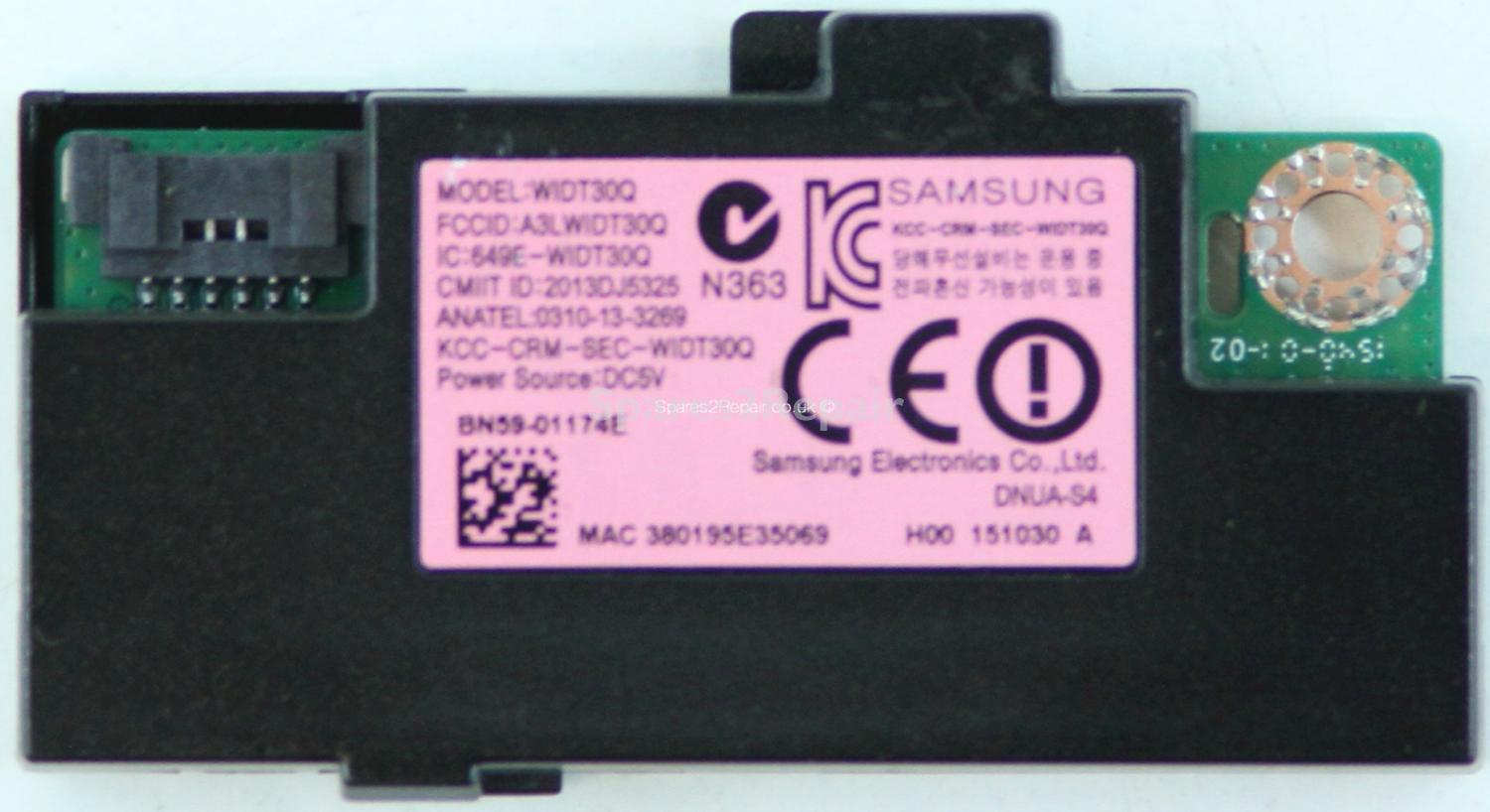 Samsung UE40JU6000 - Wifi Module - BN59-01174E - WIDT30Q - A3LWIDT30Q - 649E-WIDT30Q