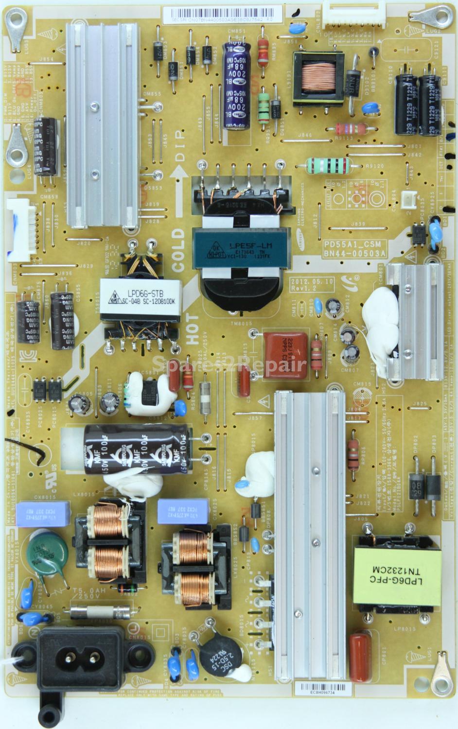 Samsung UE50ES5500KXXU - PSU - BN44-00503A - Rev1.2 - SU10054-11041 - PSLF121B04A - PD55A1_CSM