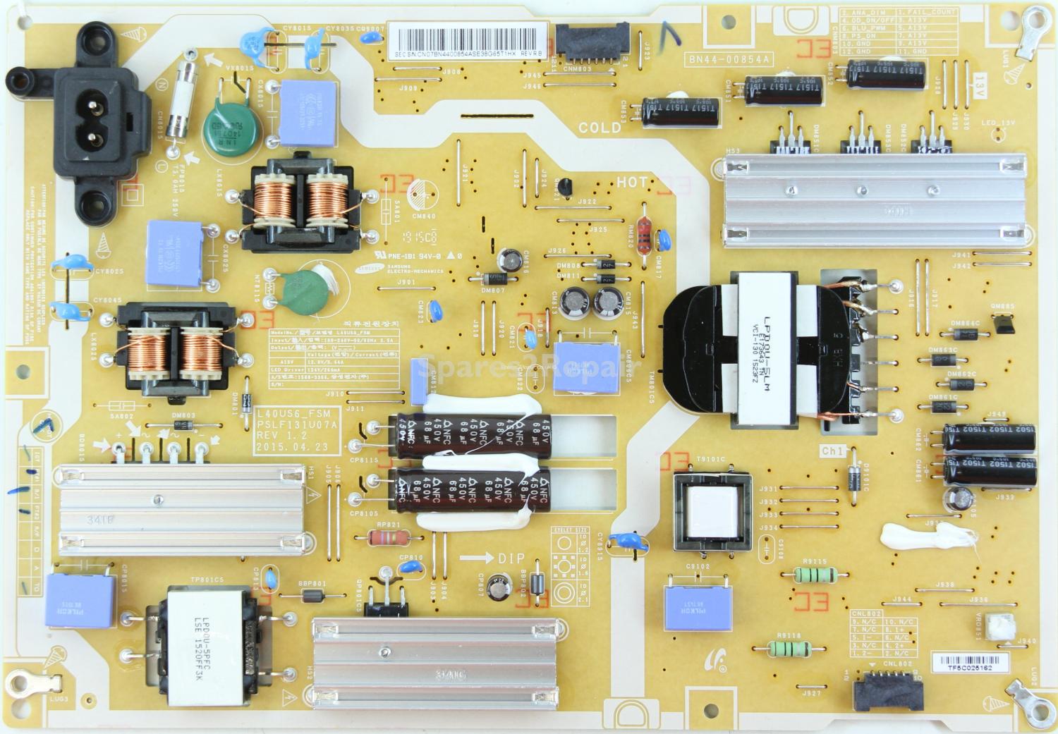 Samsung UE40S9AU - PSU - BN44-00854A - REV 1.2 - L40US6_FSM - PSLF131U07A