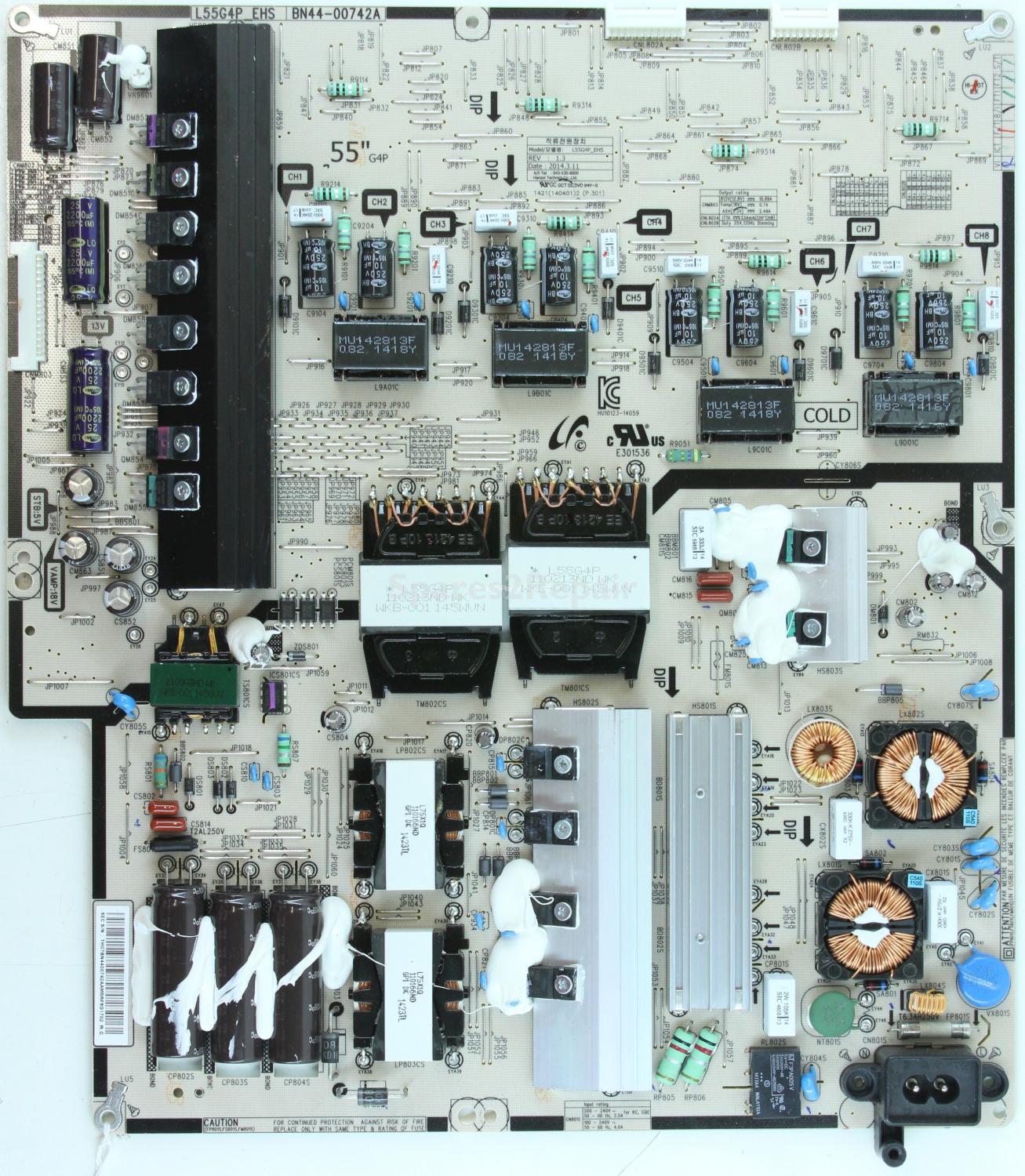 Samsung UE55HU7500T - PSU - BN44-00742A - REV:1.3 - L55G4P_EHS