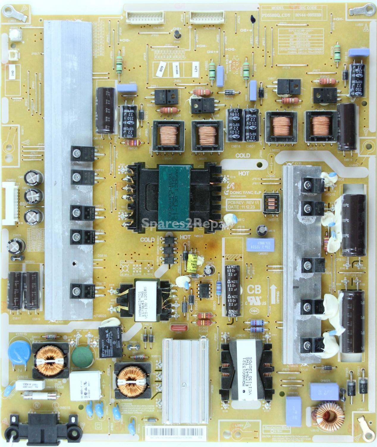 Samsung UE55ES8000 - PSU - BN44-00523B - REV 1.1 - PD55B2Q_CDY