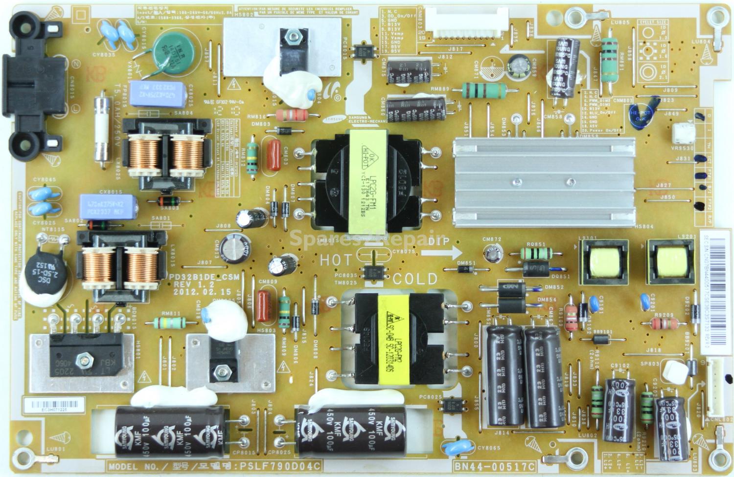 Samsung UE32ES6710 - Power Supply - BN44-00517C - REV 1.2 - PSLF790D04C - PD32B1DE_CSM
