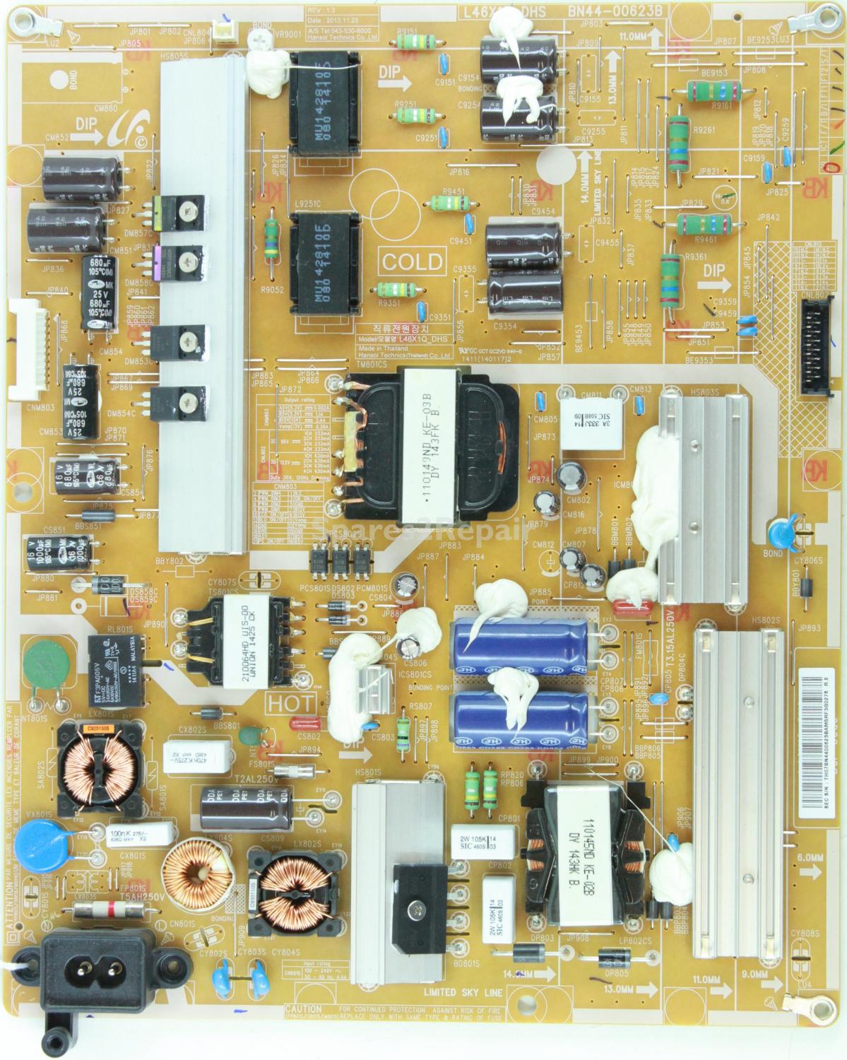 Samsung UE46F6320AK - Power Supply - BN44-00623B - REV:1.3 - L46X1Q_DHS