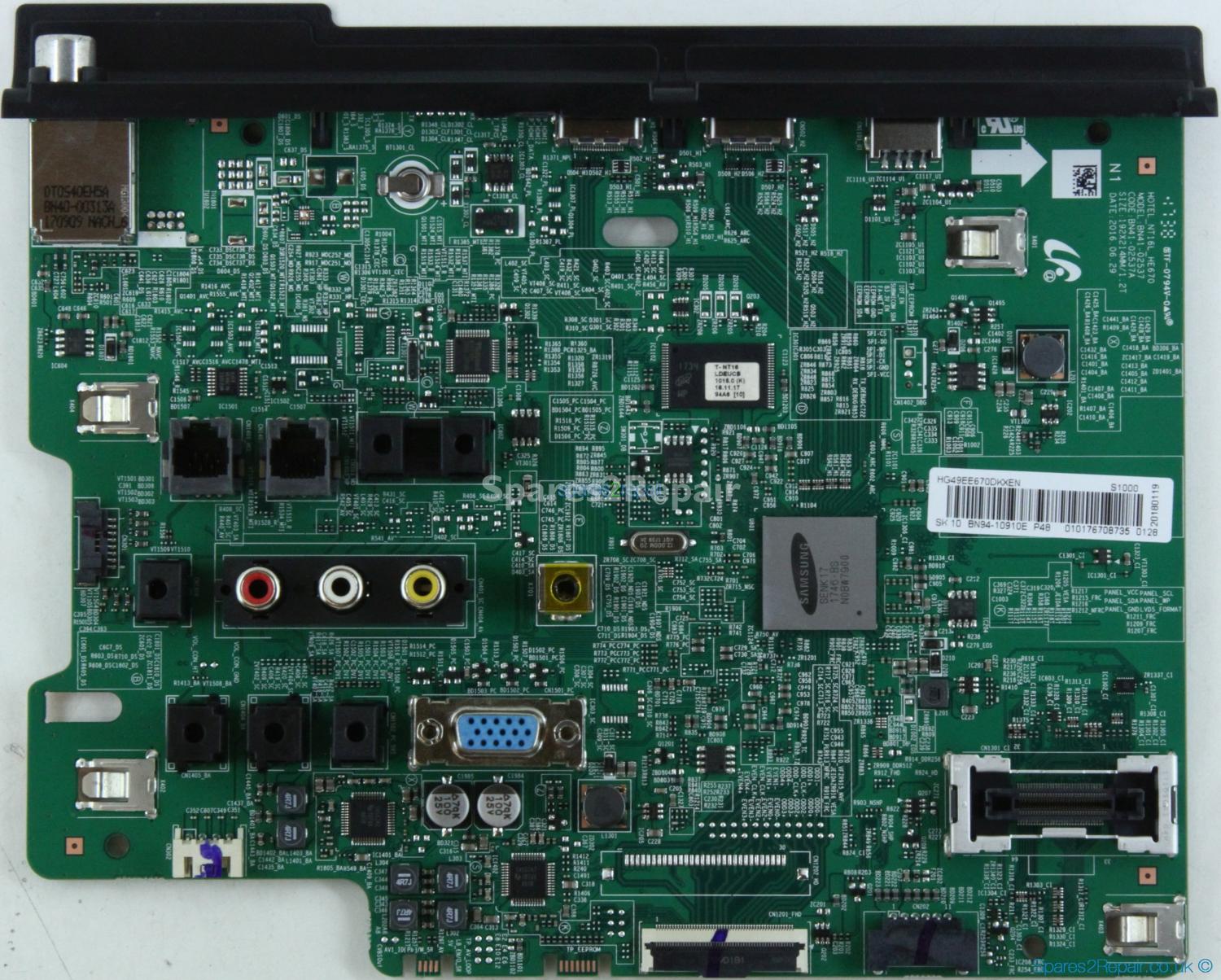 Samsung HG49EE670DK - Main AV - BN94-10910E - BN41-02537A - HOTEL_NT16L_HE670