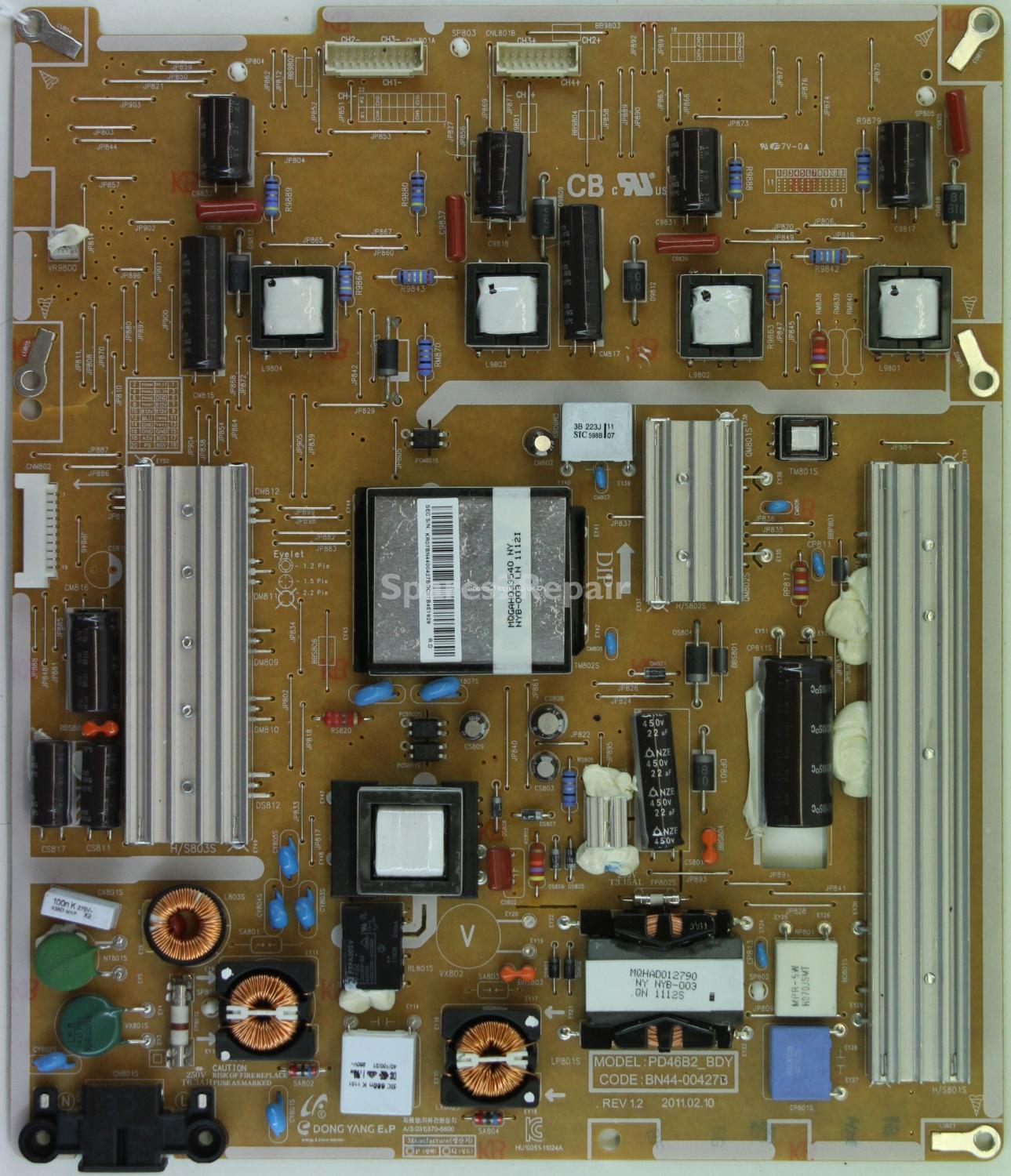 Samsung UE40D7000LU - PSU - BN44-00427B - PD46B2_BDY - REV 1.2