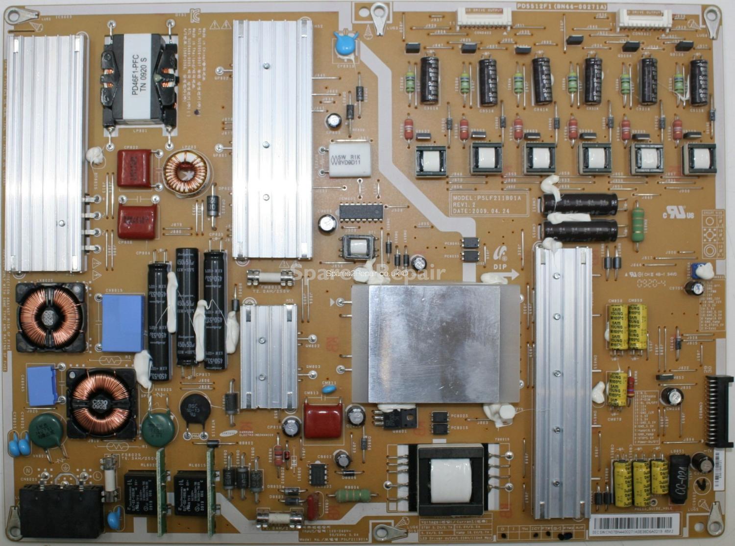 Samsung UE55B7020WW - PSU - BN44-00271A - PD5512F1 - PSLF211B01A - REV1.2