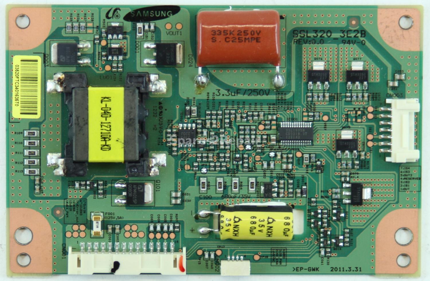 Toshiba 32RL958 - LED Driver Board - LJ97-03520F - SSL320_3E2B - REV:0.0